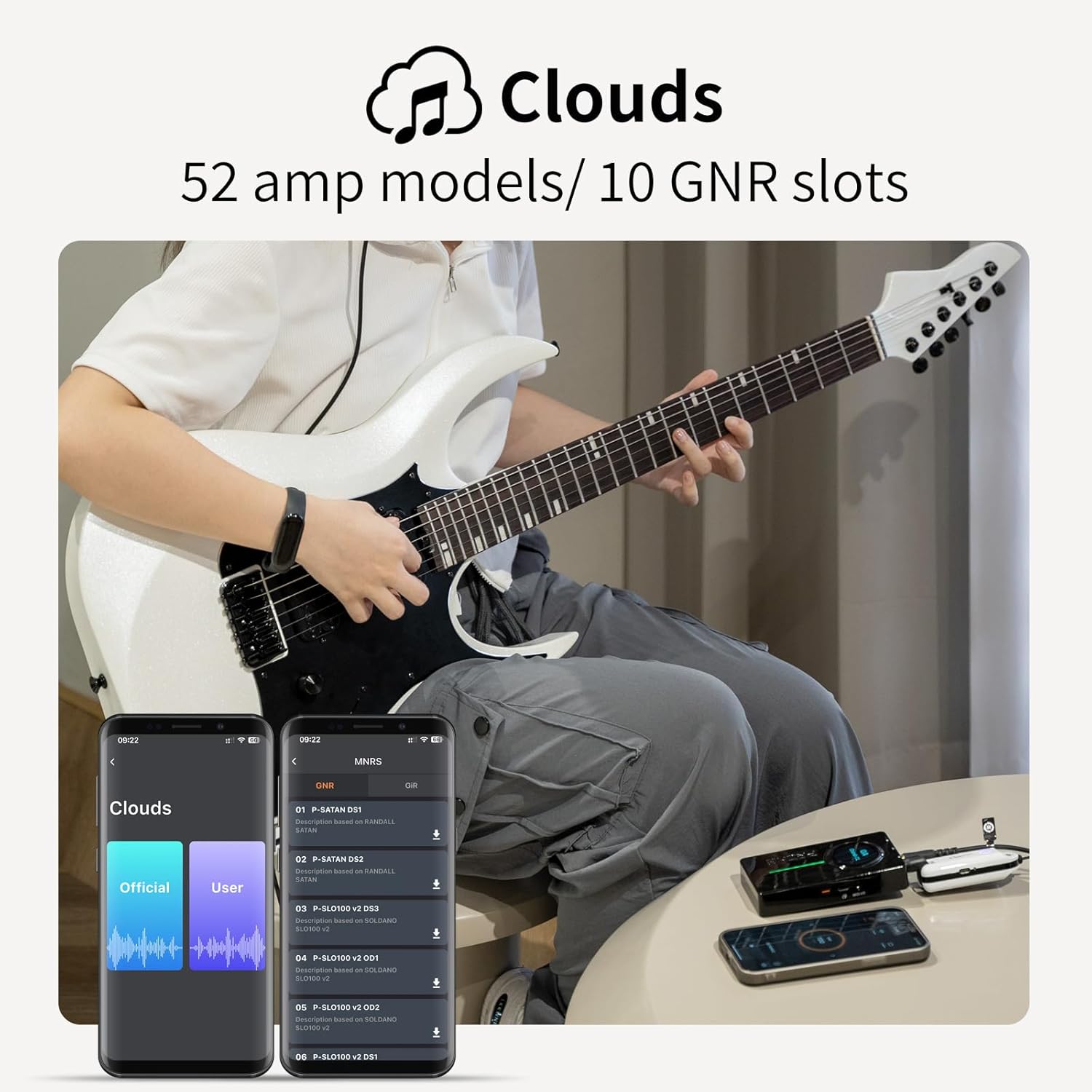 MOOER Prime P2 Guitar Headphone Amp Intelligent Portable Battery Powered Multi Effects Adjustable Effects Chain Wireless Controller