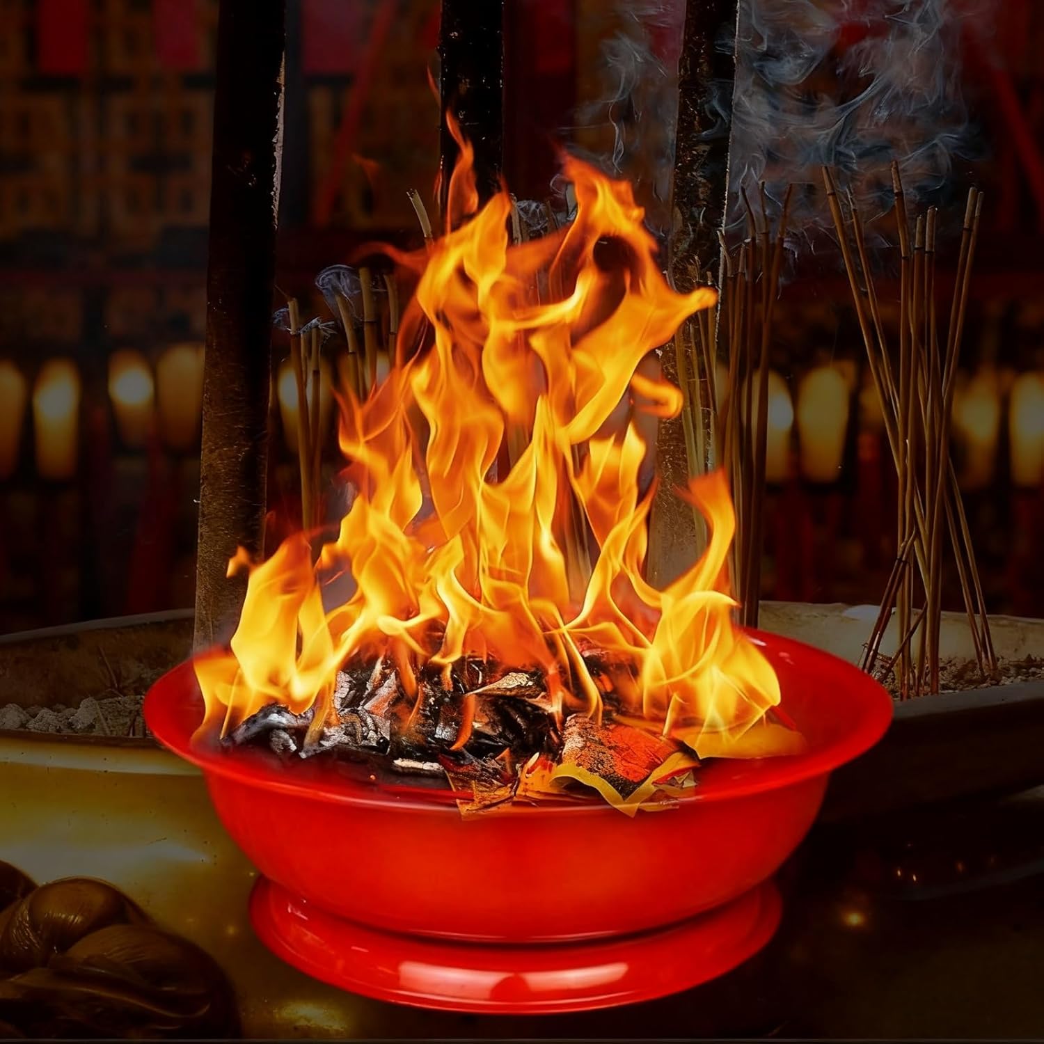 Firepits, Paper Burner, Burn Barrels for Outside,for Fallen Leaves, Yard Waste, Deck Garbage, Backyard, Patio, Balcony use(Red)