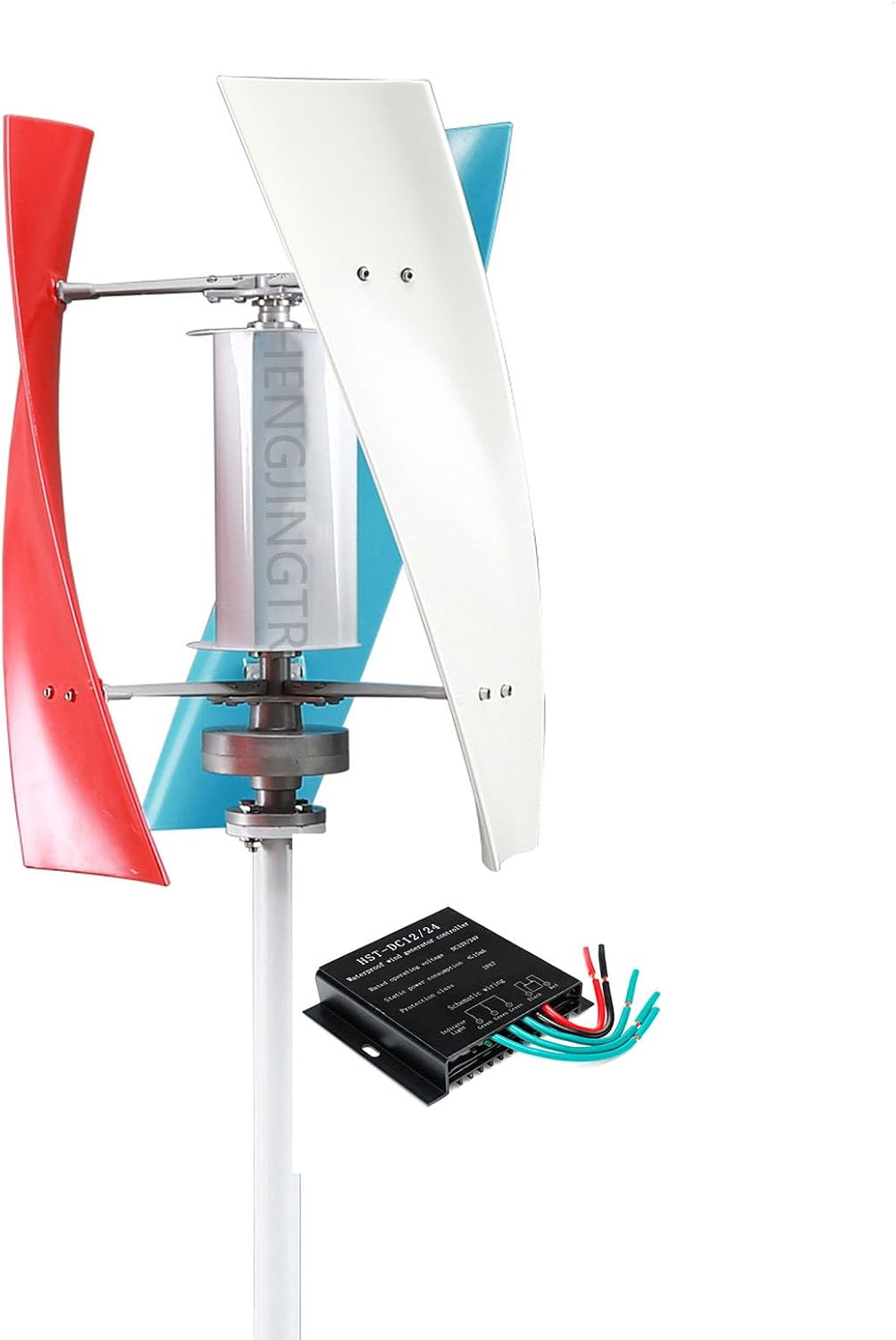 4000W Wind Turbine Kit Windmill Generator, 3 Blades Vertical Wind Power Generator with Controller for Hybrid Solar Wind System(12V-48V)