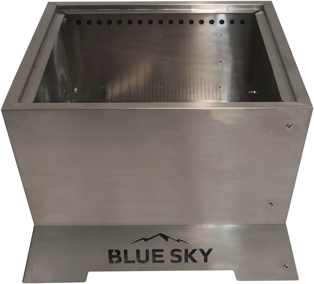 Blue Sky Outdoor Living Fire Pit - 22.00 x 16.00 Square Peak Smokeless Fire Pit with Stainless Steel Construction & Removable Ash Catch