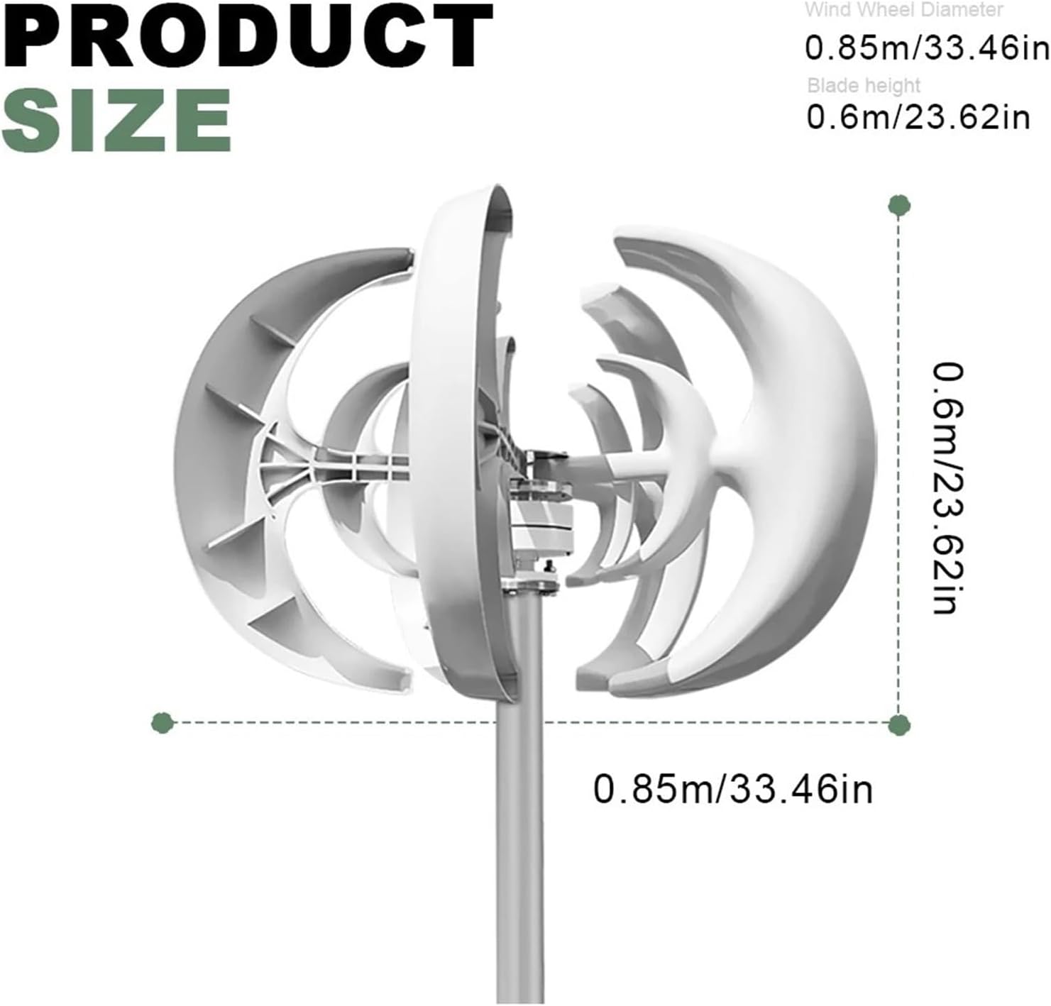 Wind Generator, 24V 12V Vertical Wind Household Low Noise and Efficient Solar System,Wind Turbine(12V)