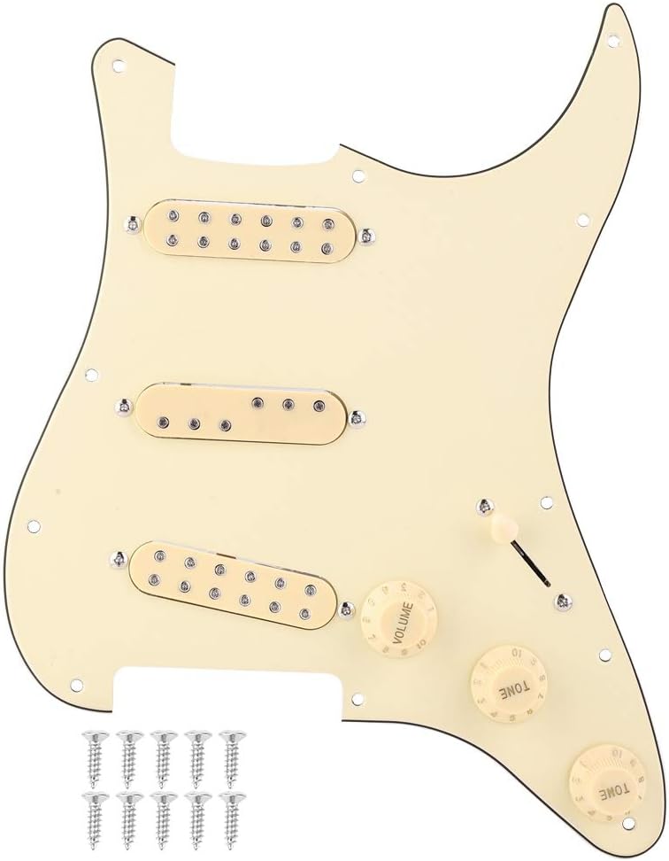 Electric Guitar Pickguard Kit, Pre Wired Guitar Hardware, Loaded Pickups, Compatible with Electric Guitars, Scratchplate Backplate, Easy Installation, for Guitarists, DIY Enthusiasts, Guitar Repairs,