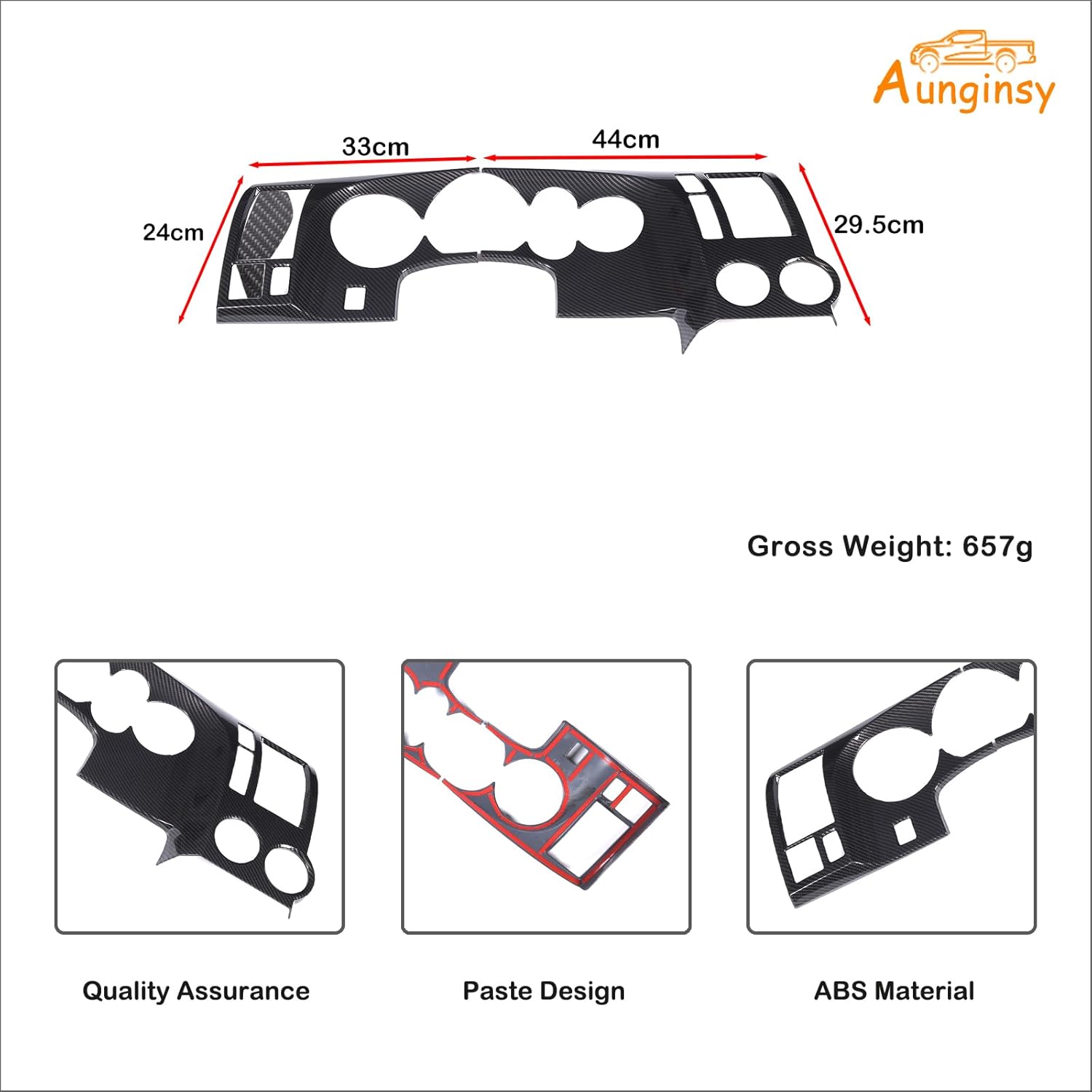 Aunginsy Car Center Console Dashboard Panel Frame Cover Trim Fit Toyot@a Tundra 2007-2013 Central Control Dashboard Panel Molding Instrument Protection Frame Decorative Cover ABS Interior Accessories