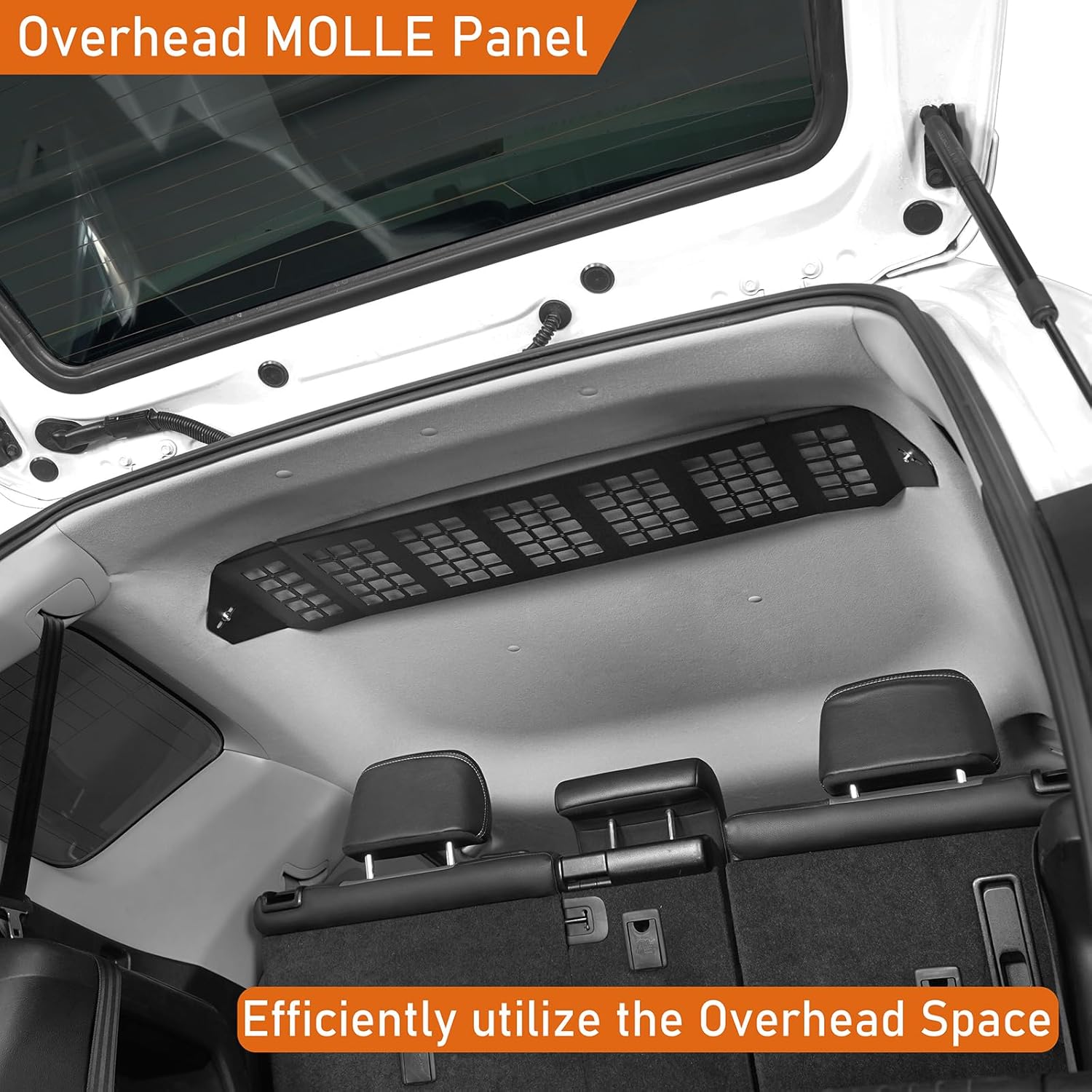 Hooke Road 4Runner Rear Overhead Storage MOLLE Panel for 2010-2024 Toyota 4Runner 5th Gen, Interior Accessories Trunk Cargo Rack Shelf Luggage Carrier