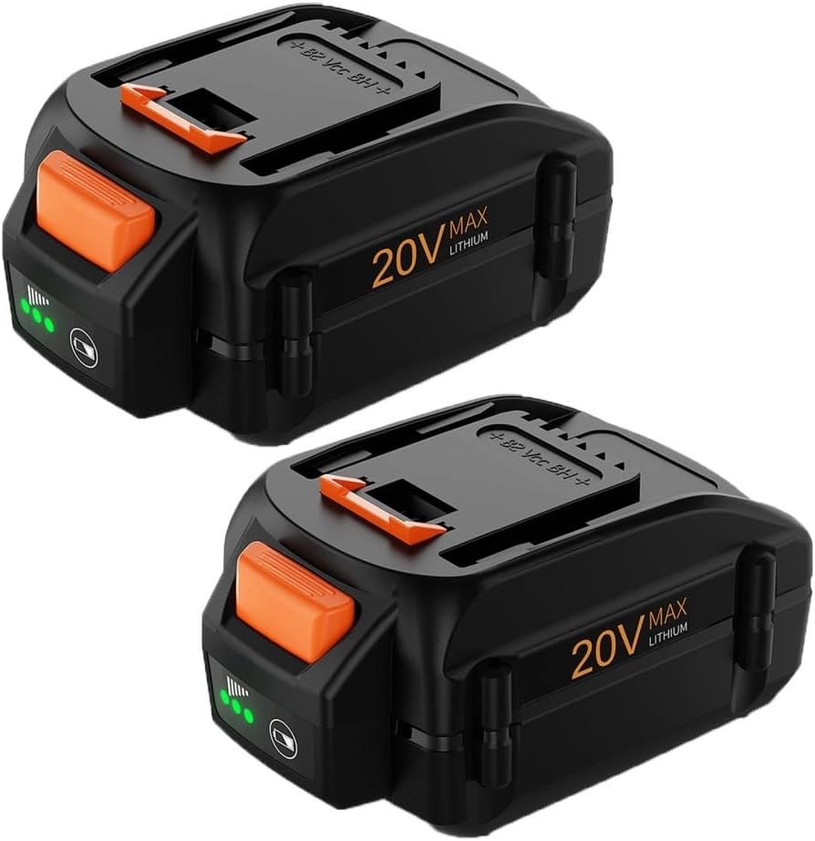 6500mAh 20V Li-ion Replacement Battery Compatible with Worx WA3520 WA3525 WA3575 WG151S WG155S WG251S WG255S WG540S WG545S WG890 Cordless Power Tool(2Pcs 6.5Ah)