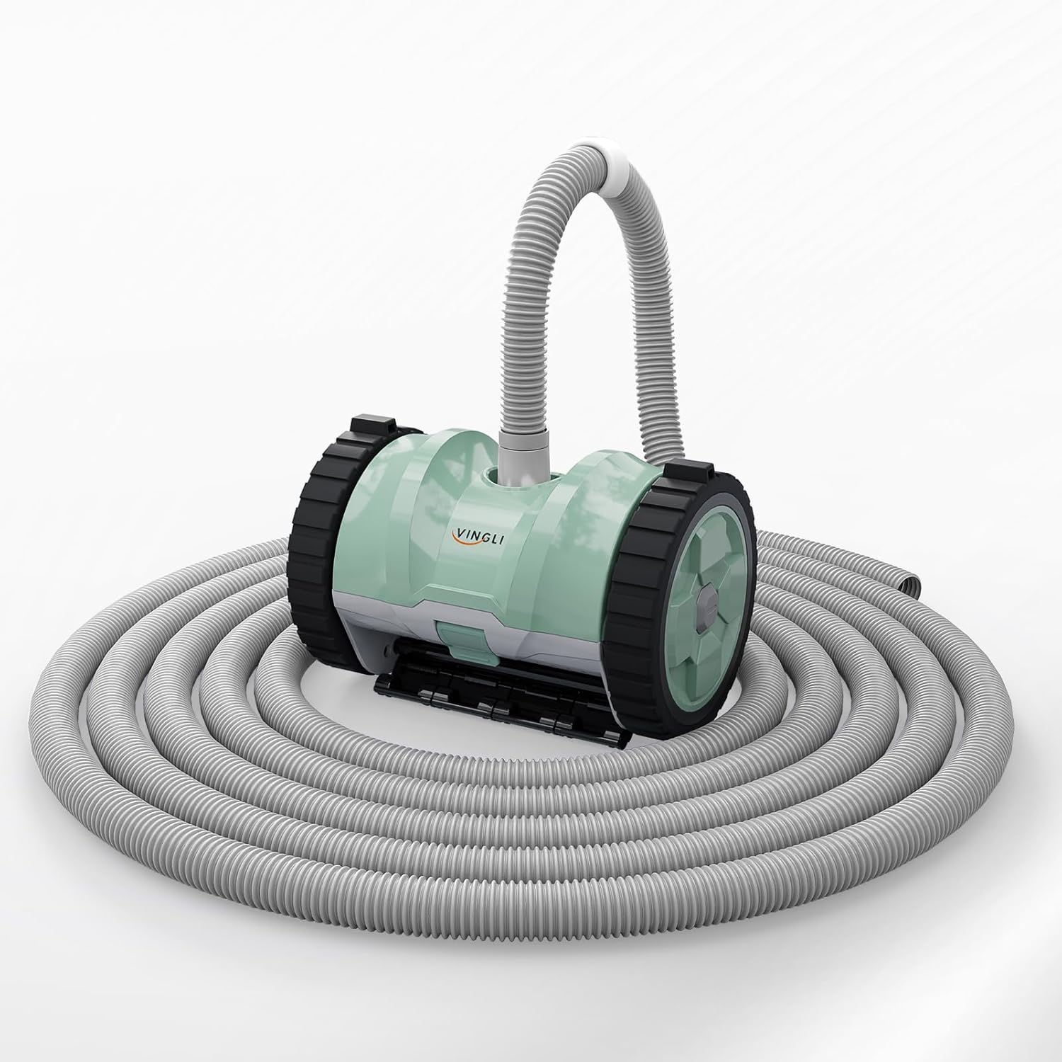 VINGLI Pro Auto Pool Cleaner – Advanced Suction Vacuum for Inground/Above Ground Pools – 40FT Hose, Quiet & Efficient Cleaning – Mint Green&Gray