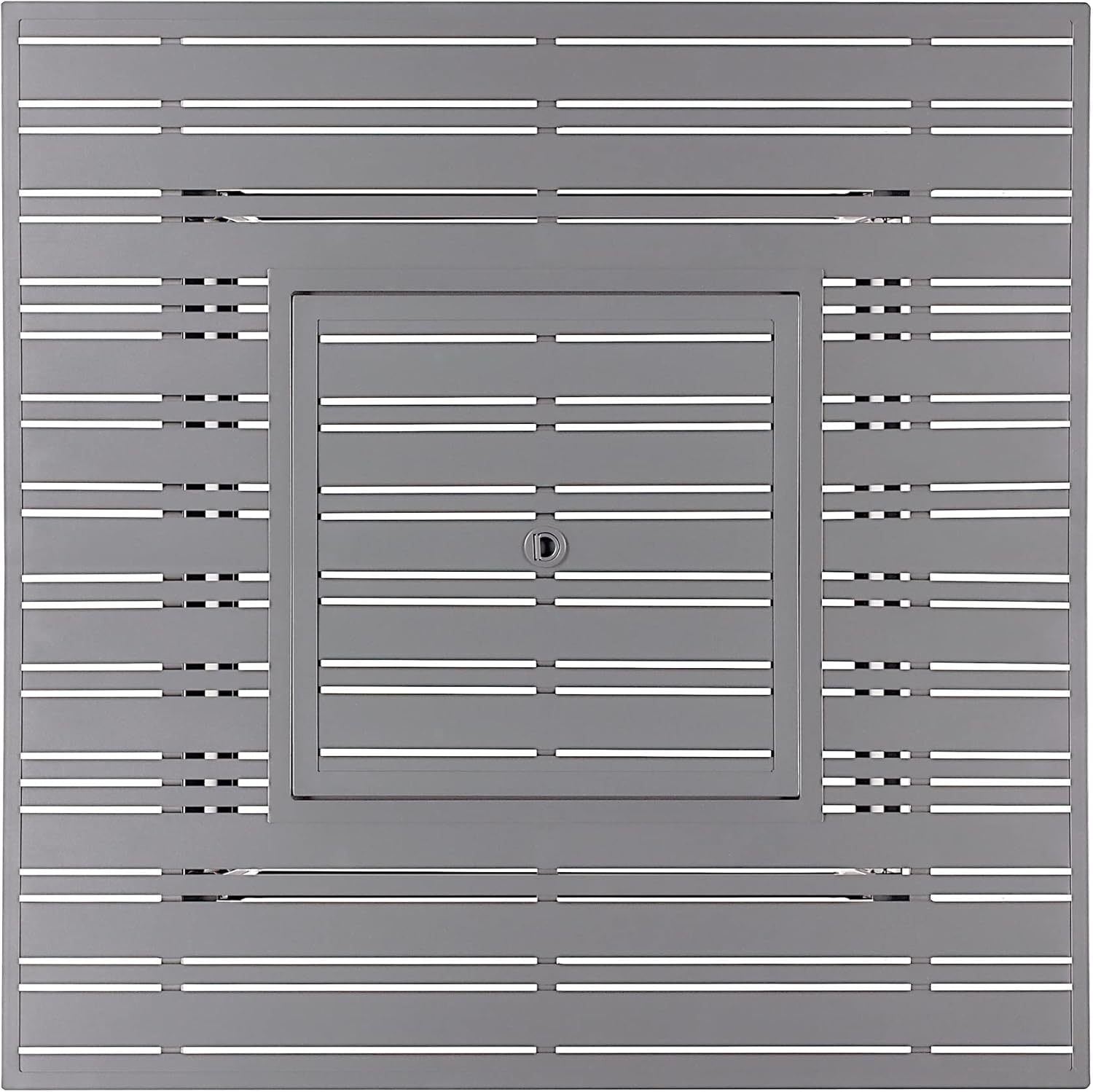Square 42 in. x 42 in. Aluminum Propane Fire Pit Table with Glass Beads, Two Covers, Lid, 57,000 BTUs in Grey Finish