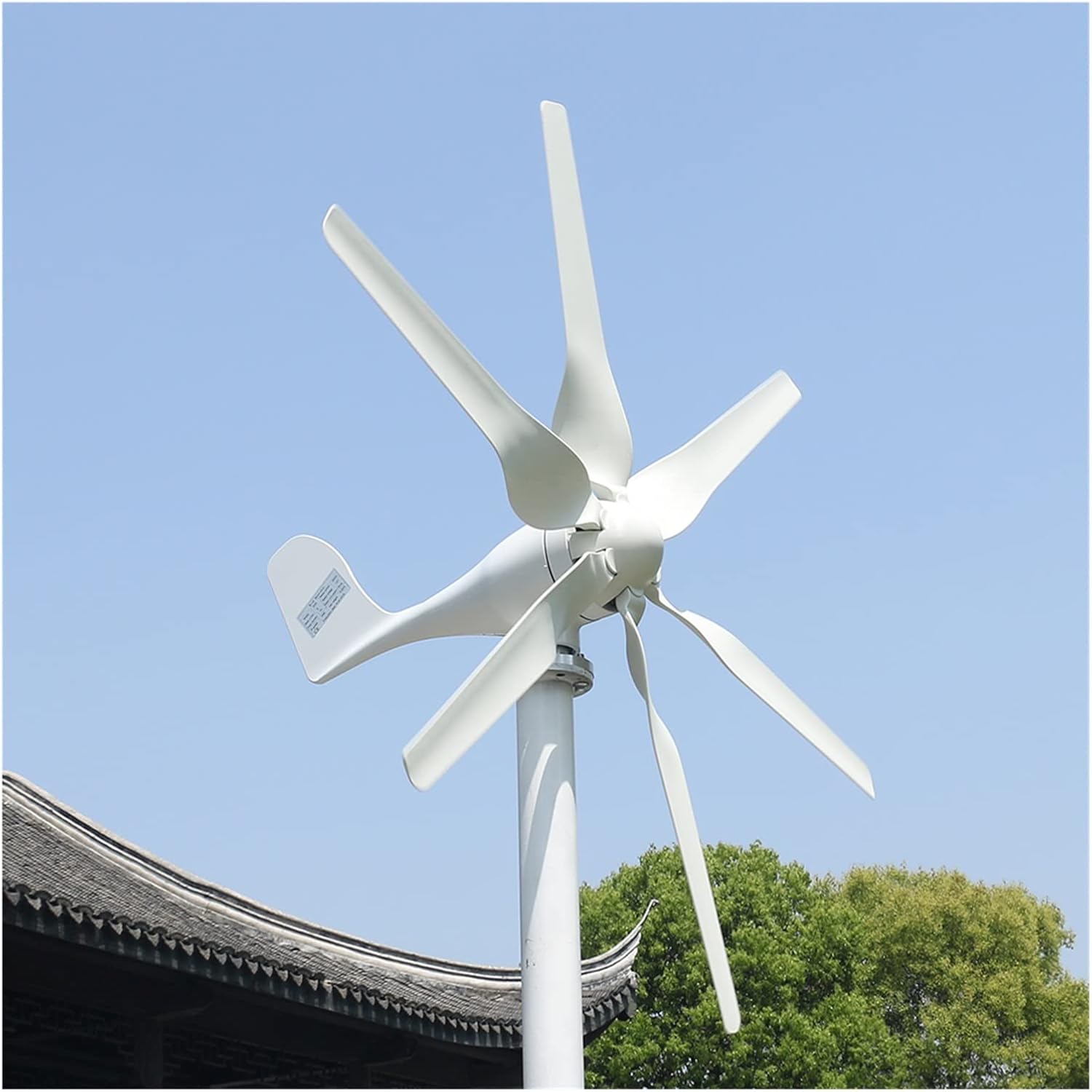 6 Blades 1500W 12V 24V Wind Turbine Generator Windmill with PWM Controller Homeuse Low Wind Speed Start Low Starting Speed for Home(with MPPT Controller,24V)