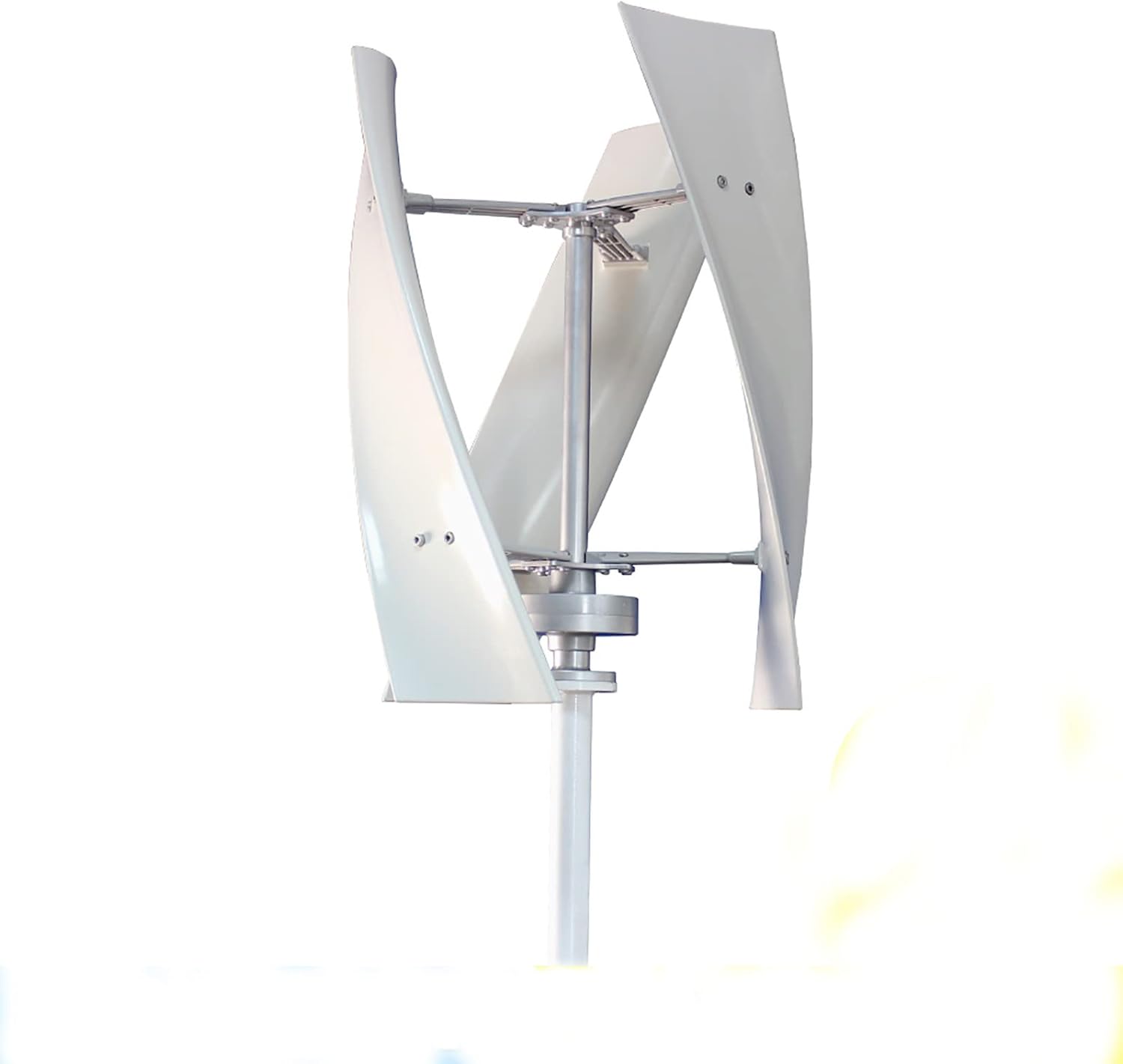 No Noise 4000W Vertical Wind Turbines,12V 24 V 48 V 3 Blade Vertical Home Windmill Energy Turbines with MPPT Charge Controller (White)