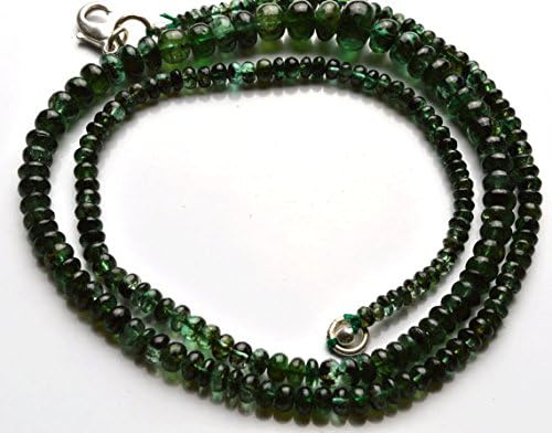 1 strand natural 20 inches stands agems natural emerald transparent smooth roundels beads necklace 2.5 to 8 mm