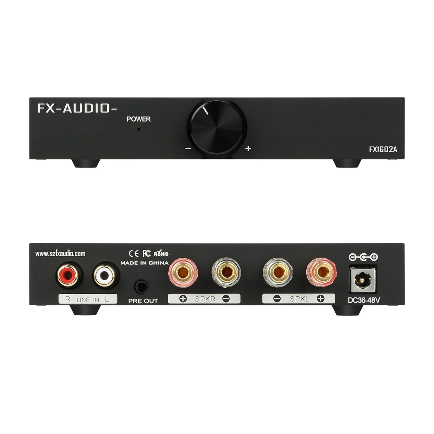 FX-Audio- FX1602A Stereo 2 Channel Amplifier Home Audio AMP TPA3255 Class D Power Amp for Home Theater System Passive Bookshelf Tower Speakers with 32V Power Supply