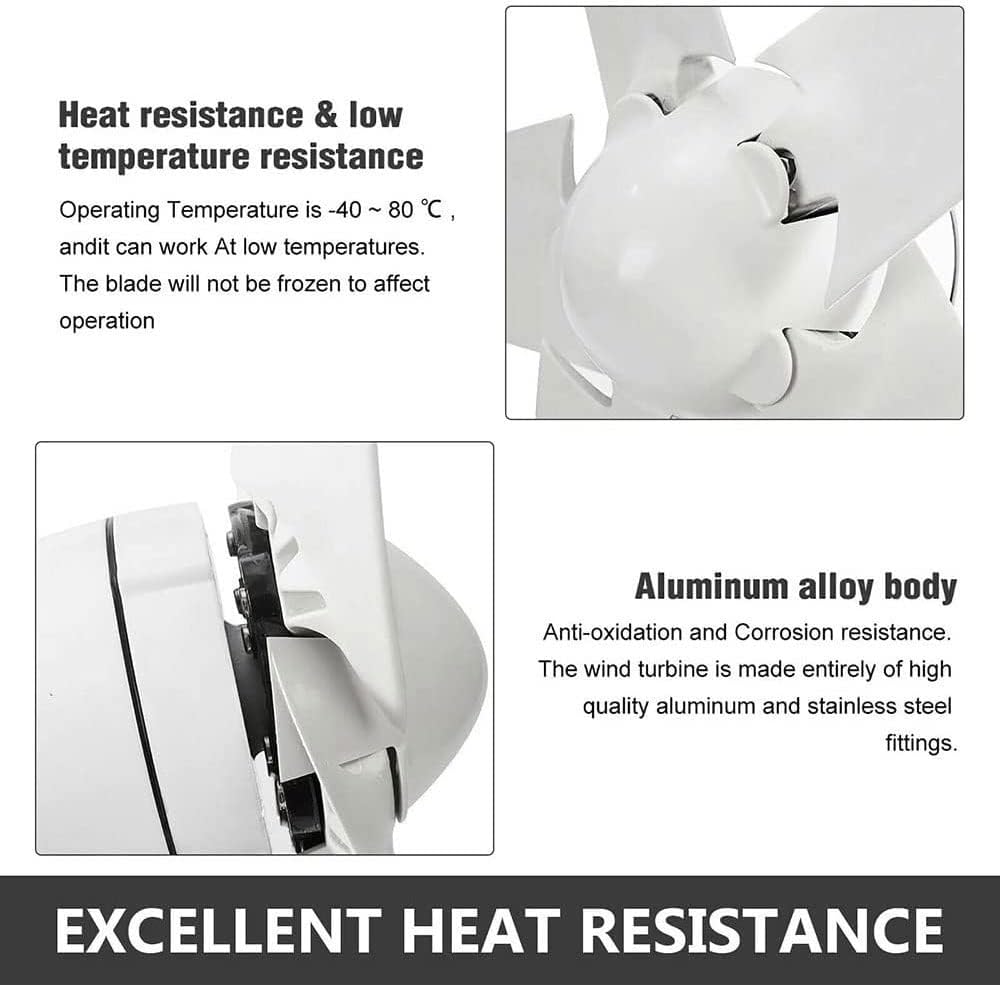 100W 200W 300W 400W Vertical Wind Turbine Generator, 5 Blades Wind Turbine with Controller 12V 24V Wind Generator for Home Use