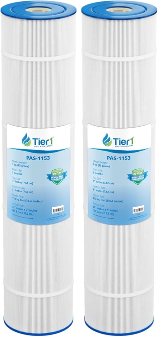 Tier1 Replacement for Pentair CCP520 Pool Filter Cartridge – 2 Pack | Compatible with Unicel C-7472, Pleatco PCC130, Filbur FC-1978 | 32-1/16