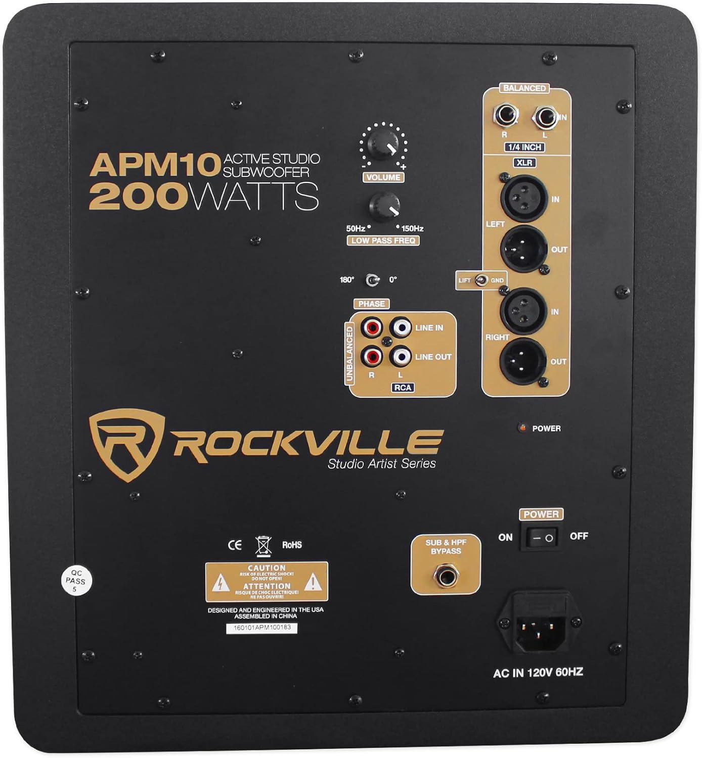 Rockville APM10W Active Studio Subwoofer in White, 10