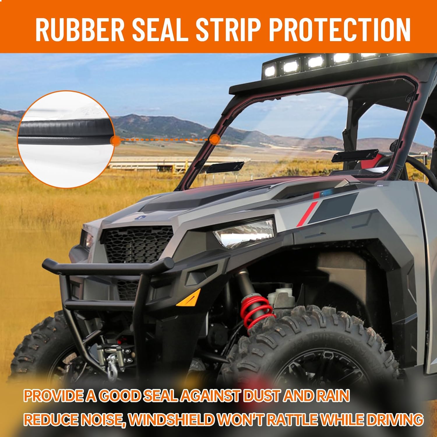 Full Vented Windshield Compatible with 16-25 Polaris General 1000, 17-25 General 4 1000, 20-25 General XP/ XP4 1000 Accessories Clear Hard Coat Poly Front Windscreen Replacement for 2884337