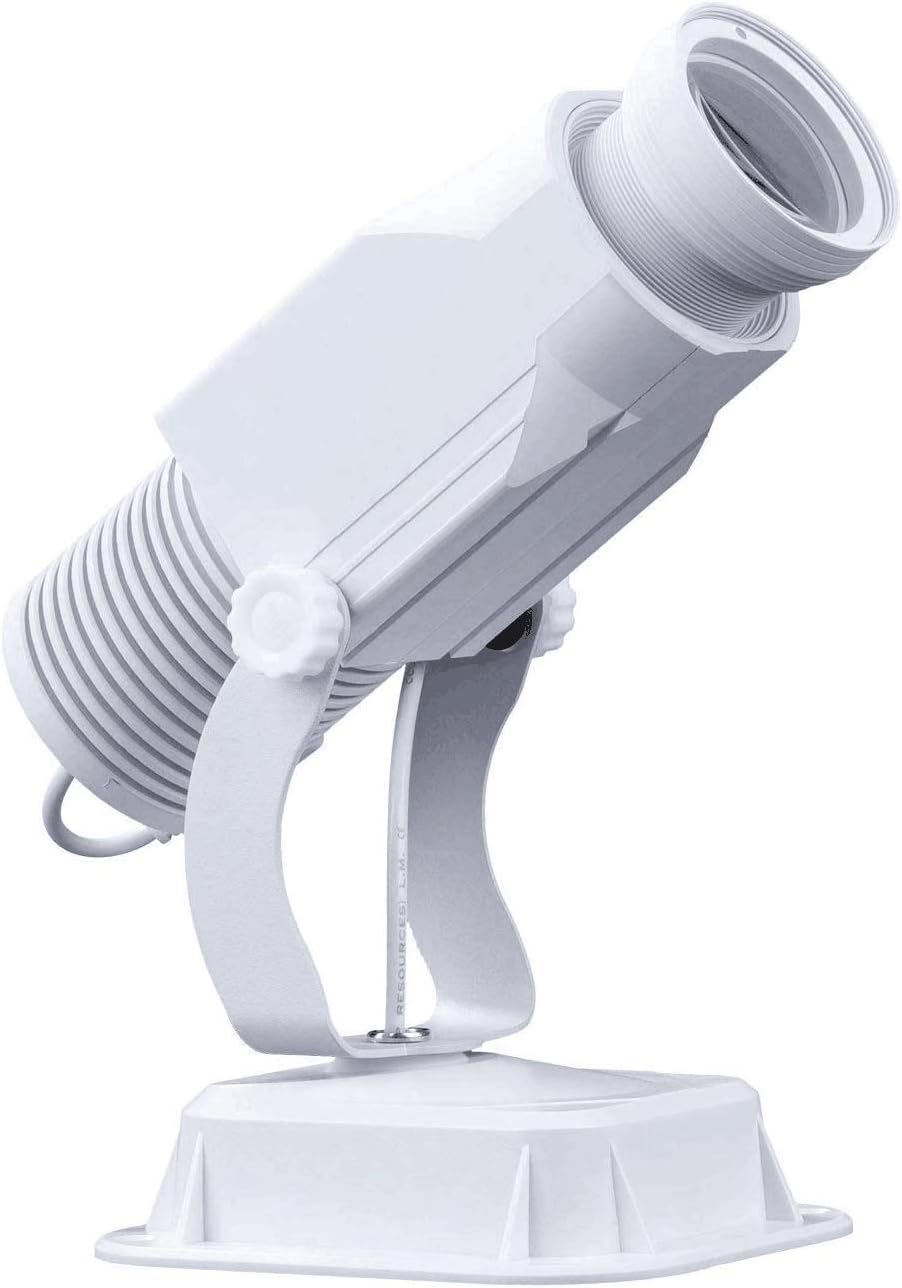 15W LED GOBO Logo Projector Light Waterproof with 1 Free Custom Image for Indoor/Outdoor Use Company Hotel Restaurant Advertising Signs with Static Function (White, 3 Colors)