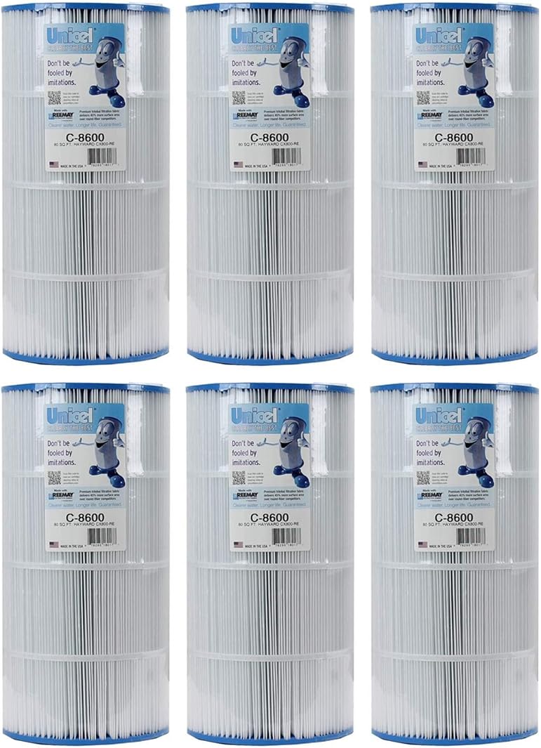 Unicel C-8600 75 Square Foot Media Replacement Pool Hot Tub Spa Filter Cartridge with 153 Pleats (6 Pack)