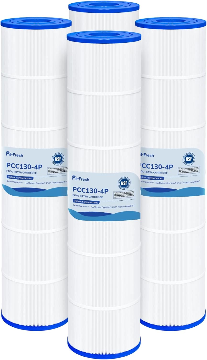 Fil-fresh CCP520 Pool Filters Cartridge Compatible with Pentair Clean & Clear Plus 520, Replaces Pleatco PCC130, Pentair R173578, 4×130 sq. ft, 4-Pack