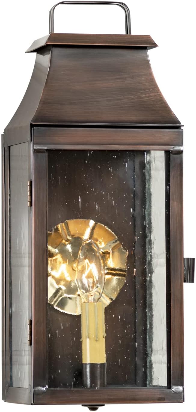 Irvin's Tinware, GL20COP, Valley Forge Outdoor Wall Light in Solid Antique Copper - 1 Light, Colonial Outdoor Lighting