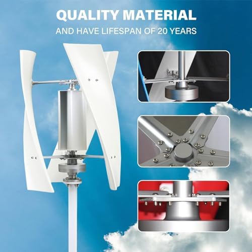 Wind Turbine Home Use Horizontal Generator Kits Blades with ControllerWind Turbine Generator Kit 12000W Portable Vertical Helix 3 Blade with Charge Controller for Marine RV Home and Industri