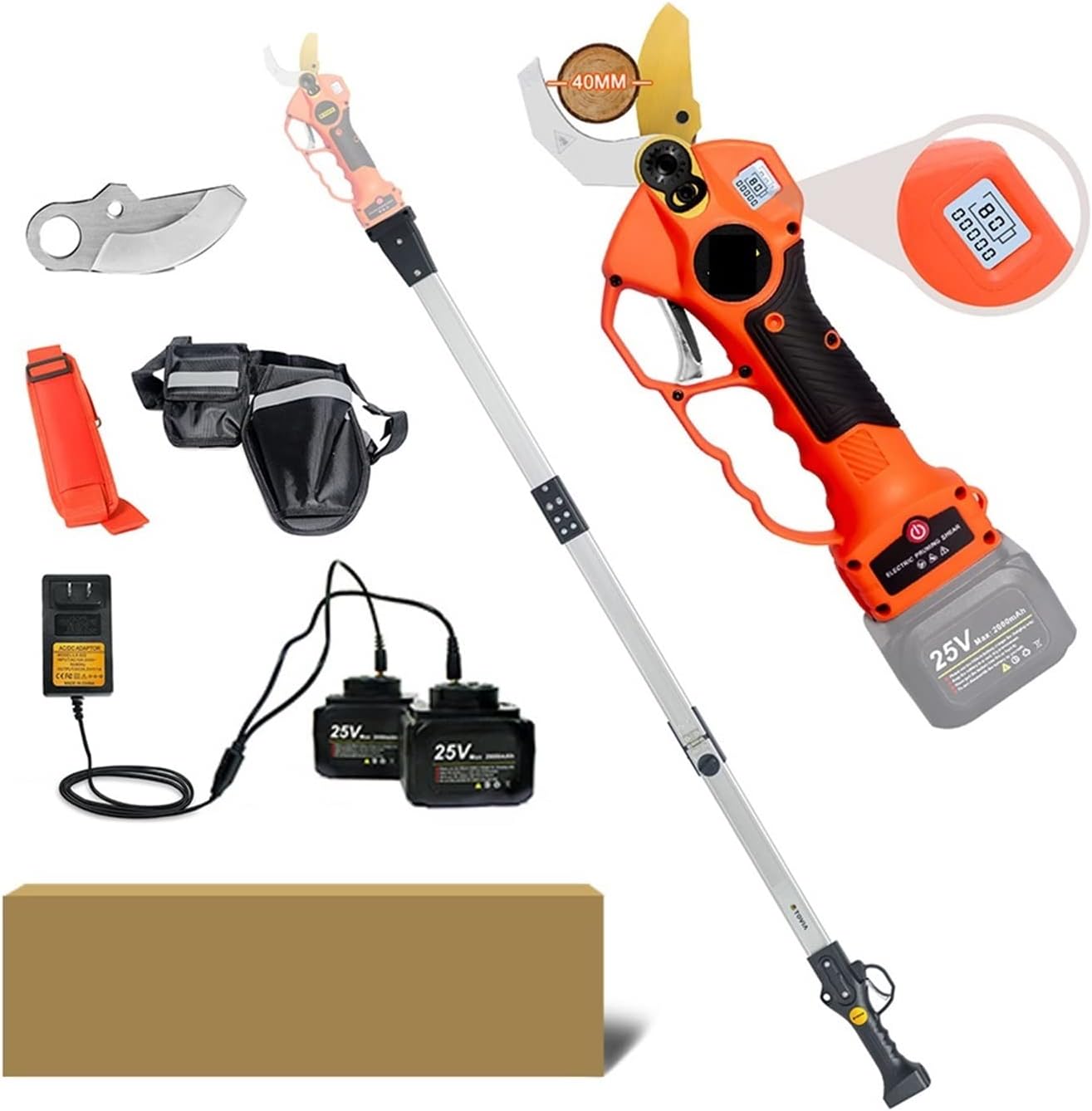 Electric, 25V 40Mm Cordless Electric Pruner Pruning Shear Efficient Fruit Tree Bonsai Pruning Branches Cutter 12 Hours Worktime Small