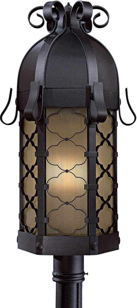 Minka Lavery Outdoor Post Lantern 9246-66-PL Montalbo Energy Star Exterior Lighting Fixture, 26 Watts Fluorescent, Black