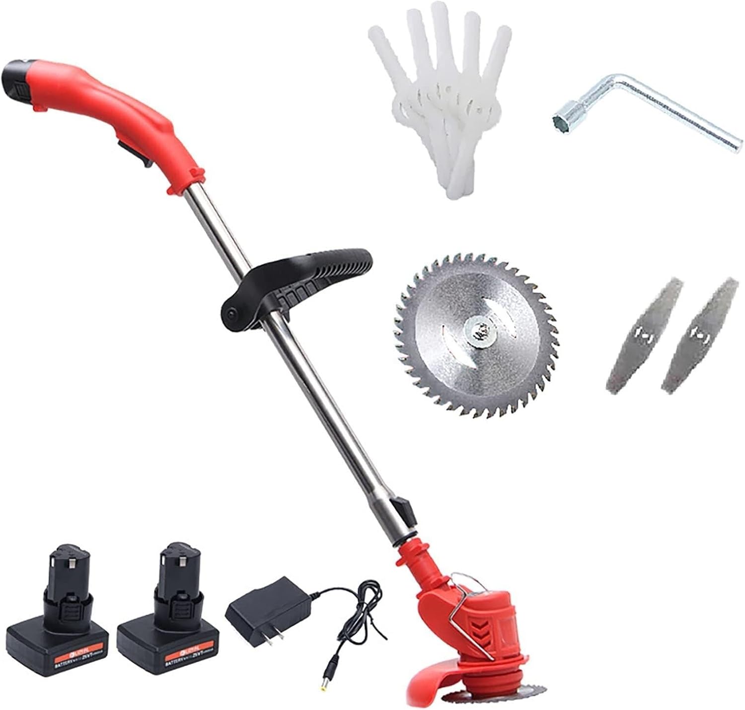 Electric Lawn Mower, 12V Battery Powered Lightweight Cordless Lawn Mower Rechargeable Telescopic Handle Home Portable Lawn Mower