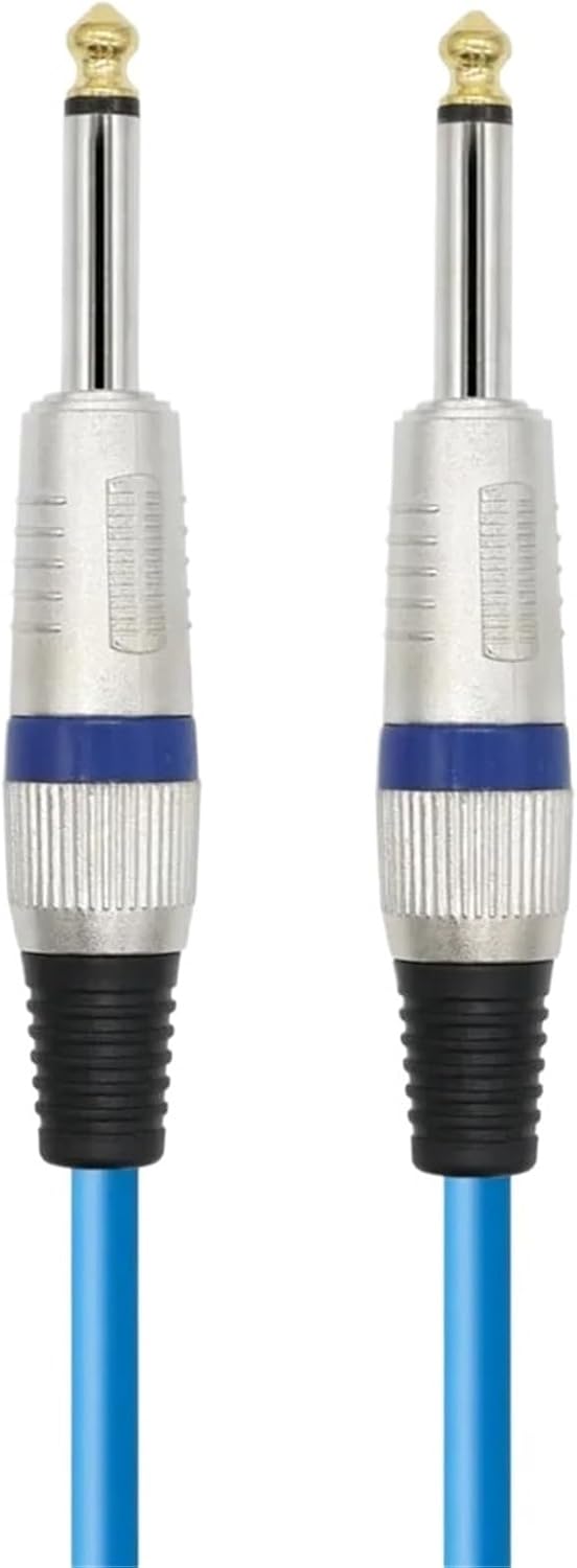 6.5mm TS Guitar Cable Male To 1/4 Inch Instrument Audio Aux Cables for Electric Mixer AMP(Blue M-M)