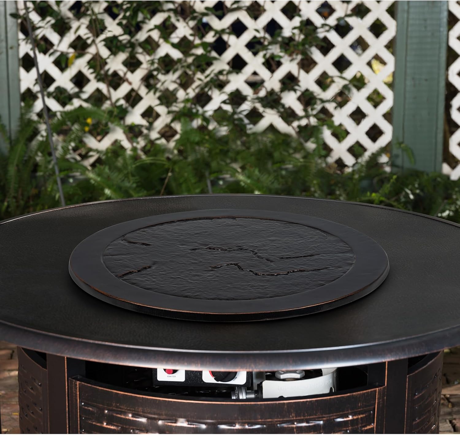 Stanbroil Cast Aluminum Fire Pit Lid, Rust-Free Lid for Outside Fire Pit or Table, Lazy Susan for Agio and TK Classics