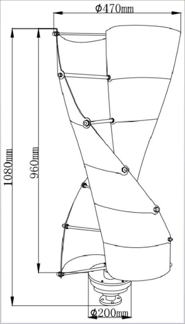 8000W Home Wind Turbine, 12V 24V 48V AC Permanent Magnet Wind Turbine Suitable for Household Power Generation, Camping, Boats