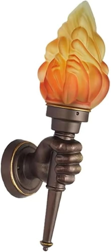 Industrial Simple Wall Lamps Modern Creative Torch Hand Lamp Vintage Wall Lamp for Bathroom Loft Stair Outdoors Lighting Fixture(Left Hand)