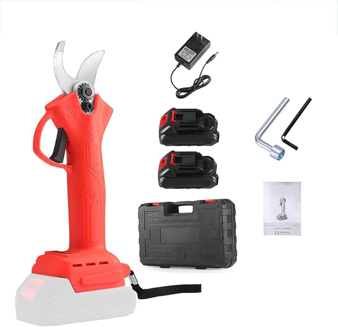 Electric Scissors Pruning Shear, Cordless Pruner Branch Cutter with 2 PCS Rechargeable Lithium Battery, Tree Branch Pruner with 30mm (1.2'') Cutting Diameter, Power Secateurs for Gardening