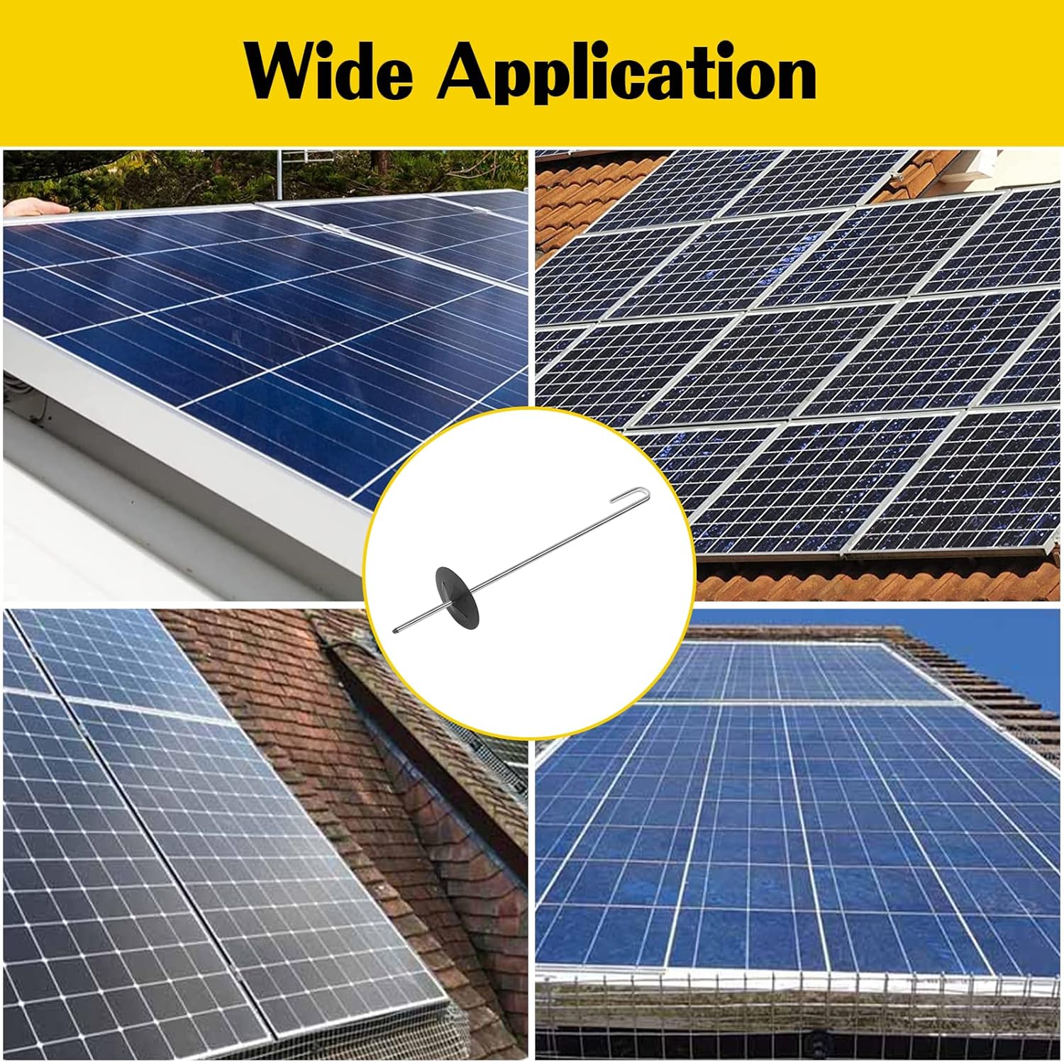 300 Sets Critter Guard Fasteners Clips for Solar Panel, Solar Panel Bird Guard Fasteners Clips for Attaching to Wire Mesh, Stainless Steel Solar Clips for Squirrel Proof Bird Fence