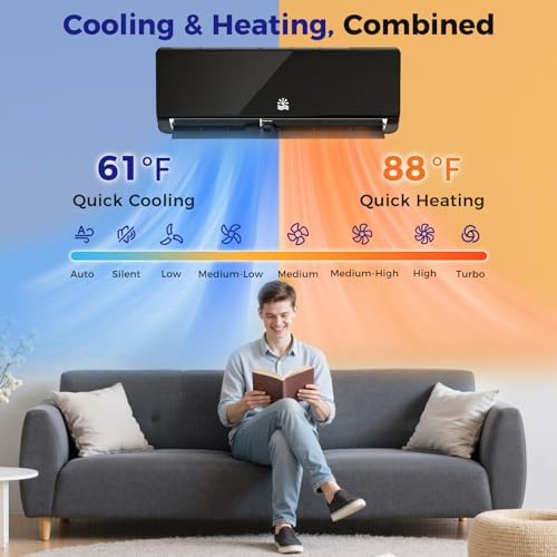 Mini Split Air Conditioner - 12000 BTU Ductless Mini Split Ac/Heating System, 115V 20 SEER2 Wifi Enabled Inverter, Split AC Unit with Precharged Heat Pump, 750Sq. Ft, R454B with Installation Kit