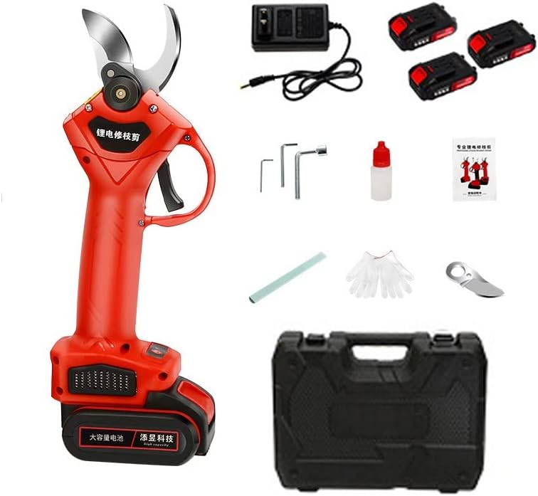 Electric Pruning Shears Scissors Professional Cordless Electric Pruner Secateurs with Backup Rechargeable Lithium Battery Powered Compliant Tree Branch Pruner 30mm (1.2 Inch) Cutting Diameter