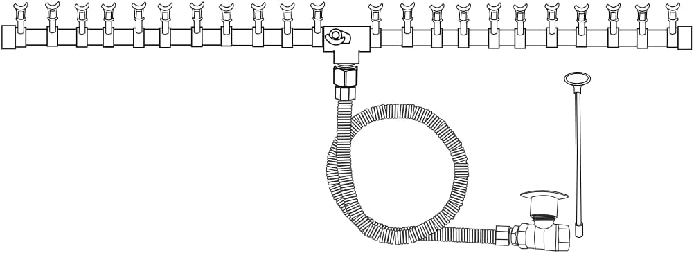 Inch Brass Jet Burner Linear T for Rectangular & Long Fire Pits, Natural Gas or Propane Fire Pit or Fireplace - Premium Fire Pit Burner for Outdoor (44