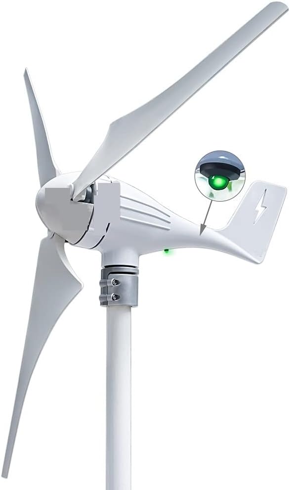 Wind Turbine, 600W 12V 24V Wind Turbine Generator 3 5 6 Blades Residential AC Hawt Wind Mill with MPPT Controller Charging Indicator LED(5 Delta Wing,12V)