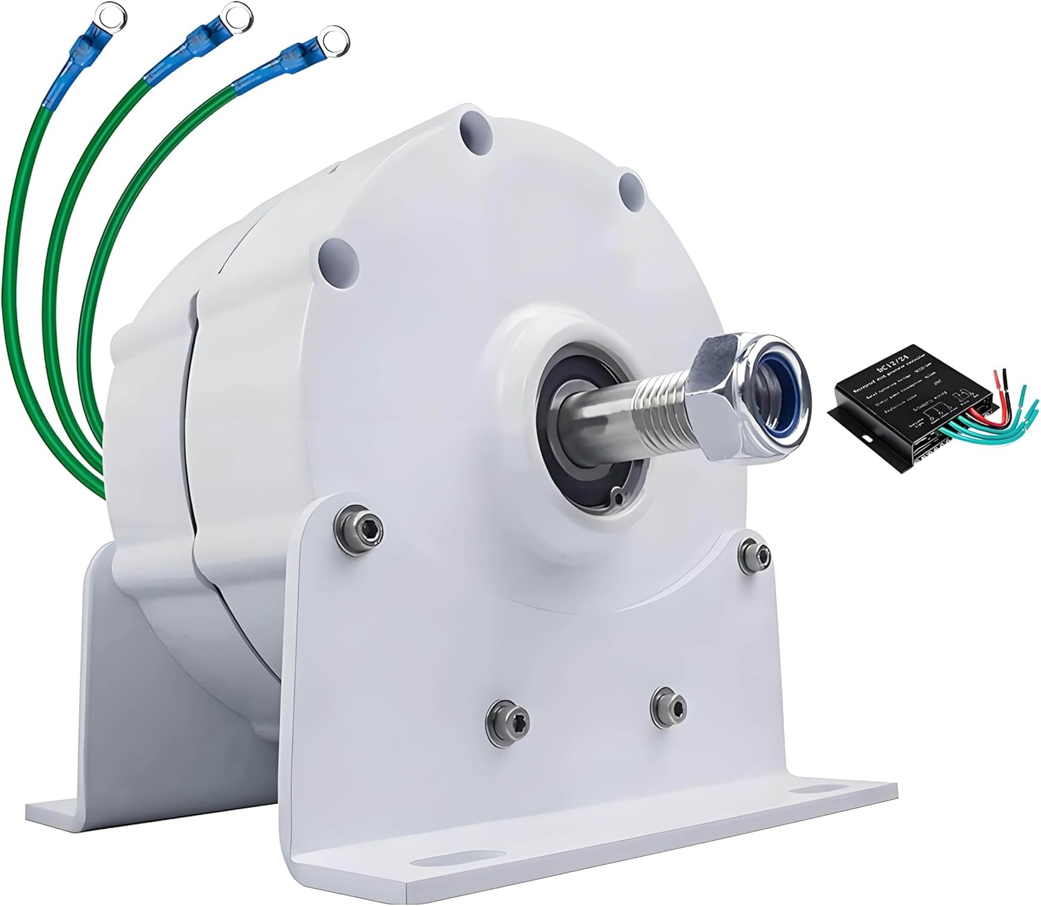 Low RPM Permanent Magnet Alternator,12000W 12V 24V 48V Gearless Energy Electric Motor Generator，Suitable for Hydro Generators and Wind Turbines(with Base) 48V