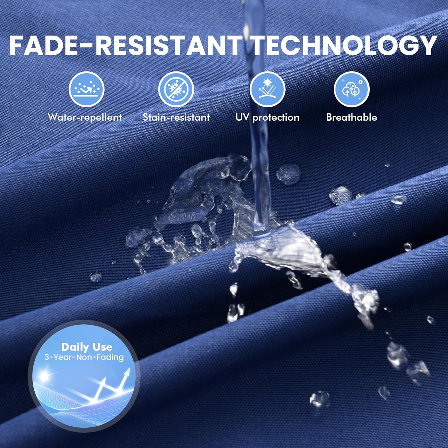 Patio Outdoor Furniture Set,Patio Seating Chair and Sofa Set (Brown Rattan,Navy Blue, 7 PCS w/ 54