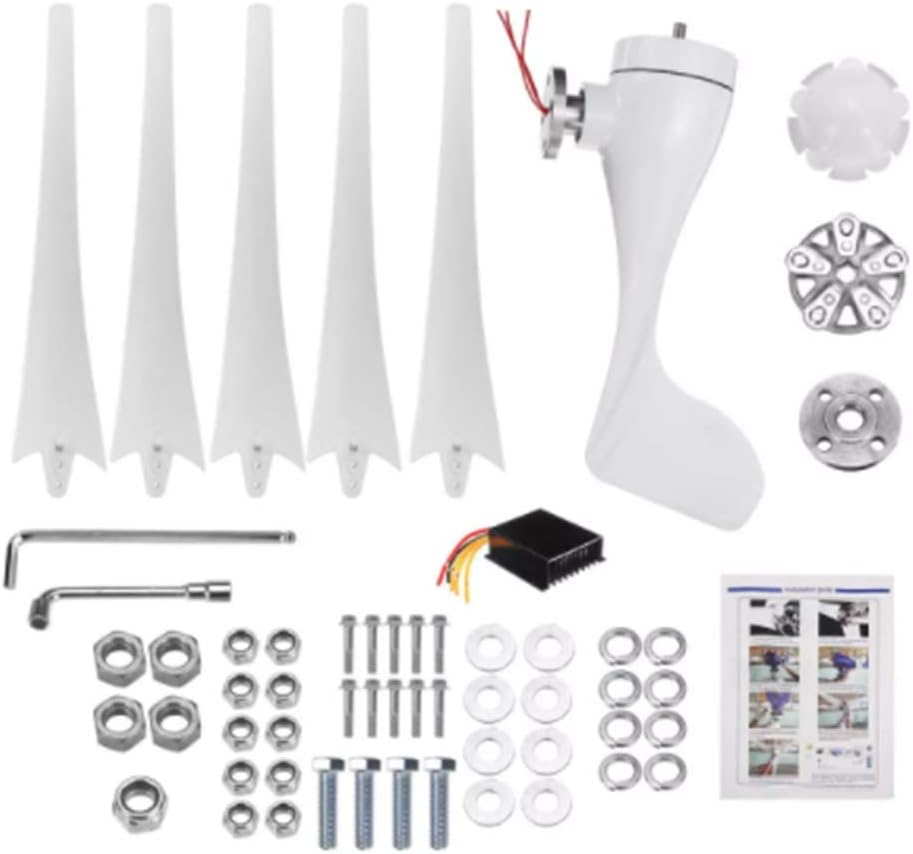9000W Horizontal Wind Generator 12/24/48V 3/5Blade Wind Turbines Generator Windmill Energy Turbines Charge with Controller,5 Blades,12v