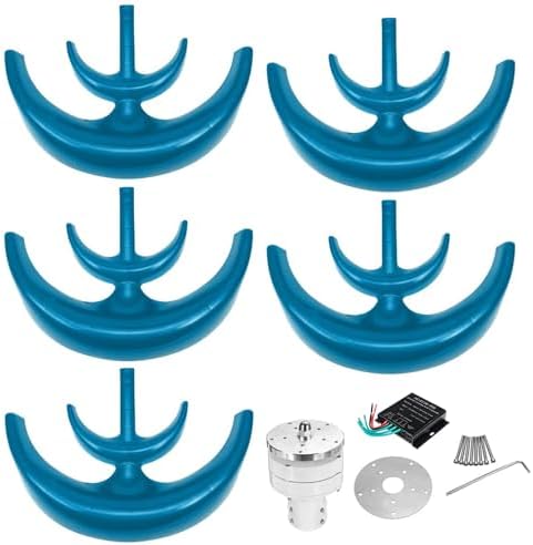 1000W Vertical Wind Turbine Generator with Controller - Low RPM Home Windmill for Renewable Energy & Street Lighting - Efficient 24V Wind Power Solutions, Black