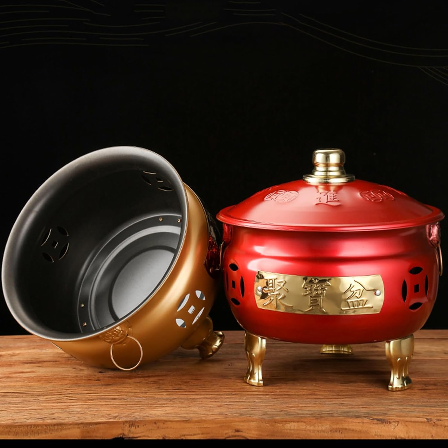 Burn Barrels for Outside for Burning Trash, Metal Barrel with Grid Bracket, Fire Pit for Paper Leaf Courtyard(Gold,Small)