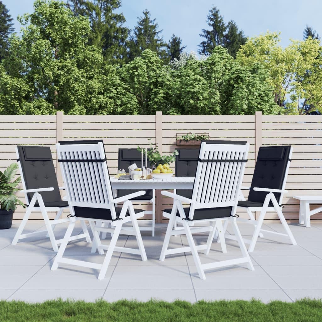 Highback Chair Cushions 6 pcs Black Oxford Fabric,Highback Outdoor Chair Cushions WaterResistant, Soft, and Durable Patio Furniture Accessories, Cushions