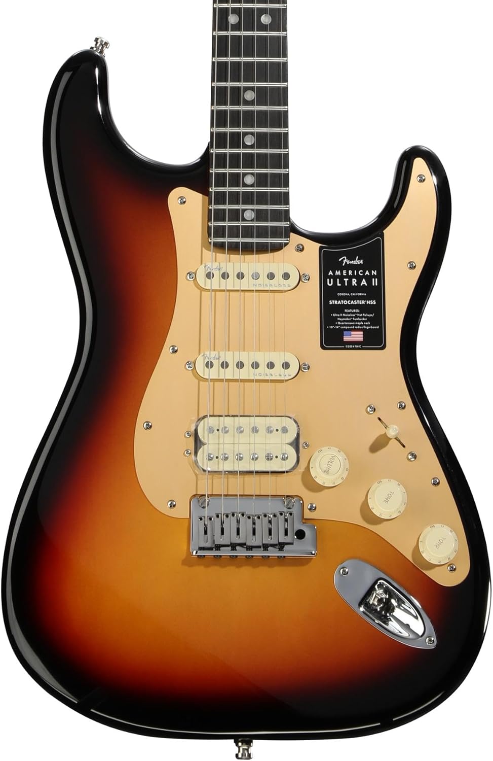 Fender American Ultra II Stratocaster HSS Electric Guitar - Ultraburst, Ebony Fingerboard