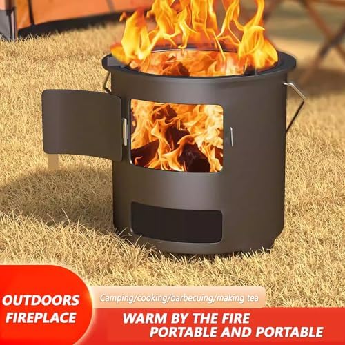 Portable Outdoor Camping Stove - Multifunctional Wood Burning Fire Pit for BBQ, Cooking, Heating & Versatile Outdoor Activities (Large Size)