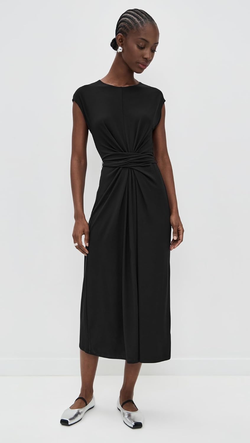 Vince Women's Short Sleeve Wrap Midi Dress