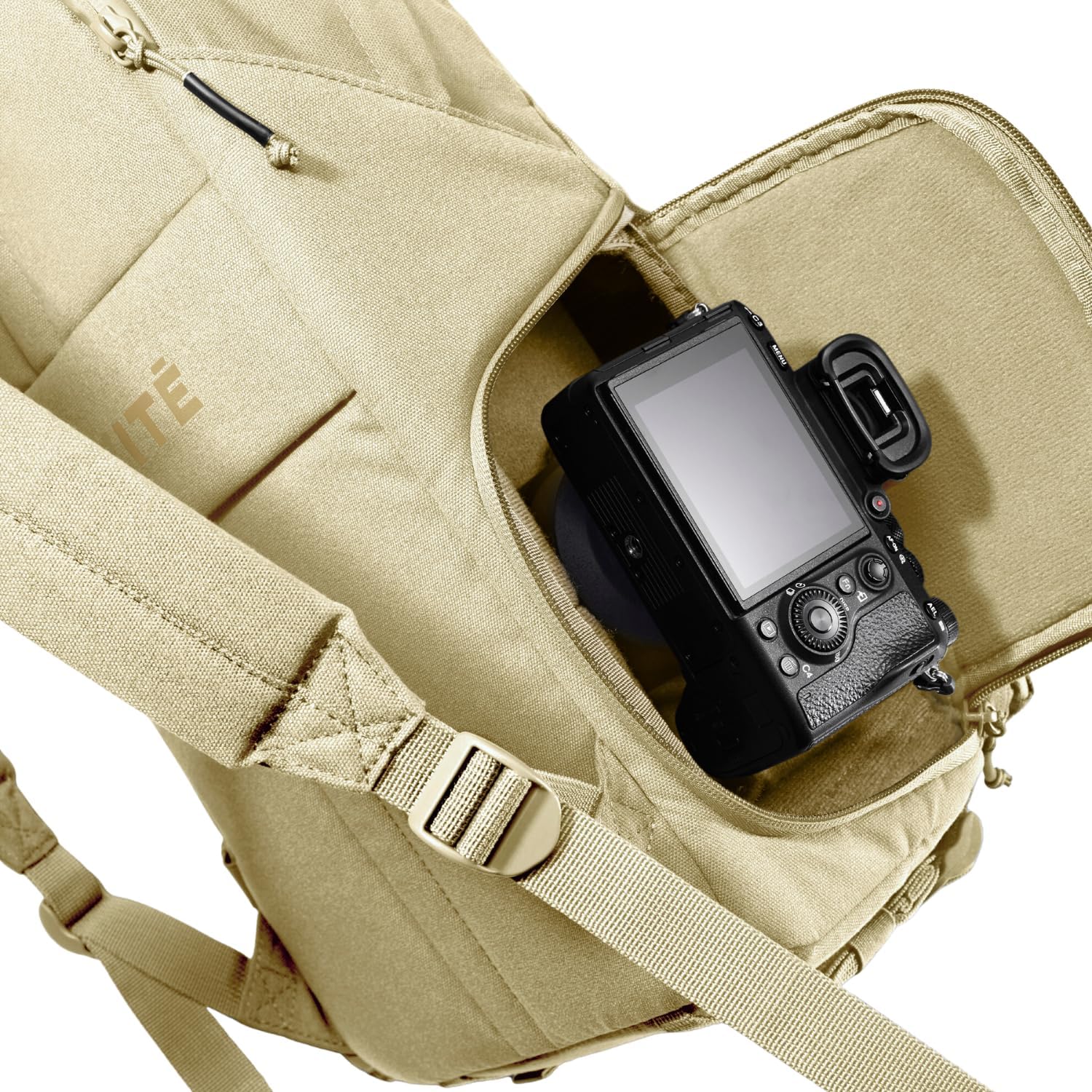 BREVITE - The Jumper - Compact Camera Backpacks for Photographers - A Minimalist & Travel-friendly Photography Backpack Compatible With Both Laptop & DSLR Accessories 18L (Boulder Tan)