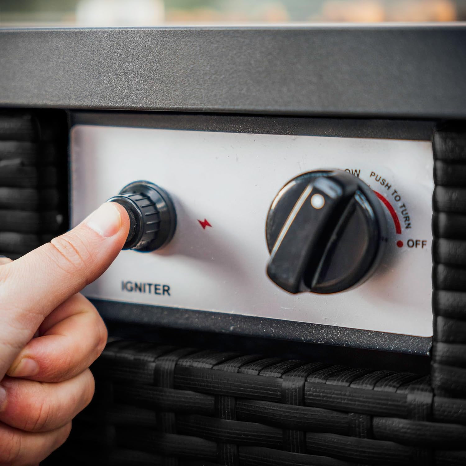 Nestl 43 Inch Fire Pit for Outdoor - 50,000 BTU Outdoor Propane Fire Pit Table with Lid, Rain Cover & Lava Rocks - Patio Fire Pit Table with Tempered Glass for Backyard Gatherings - Black