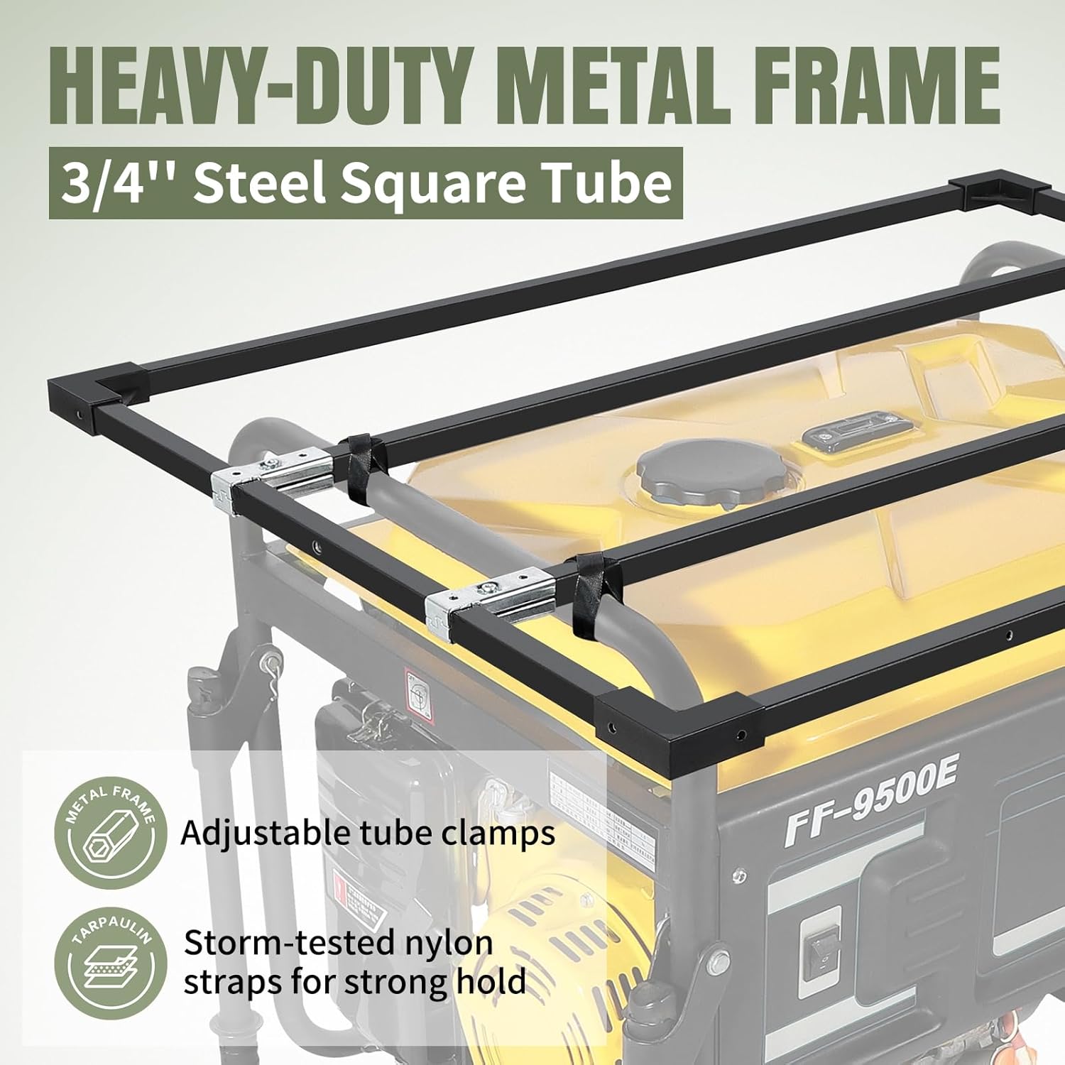 GenArmor Generator Tent Cover while Running, 100% Waterproof Heavy Duty Tarps Generator Enclosure, Portable Outdoor Generator Sheds for outside for Most 4000w~13000w Generators Grey