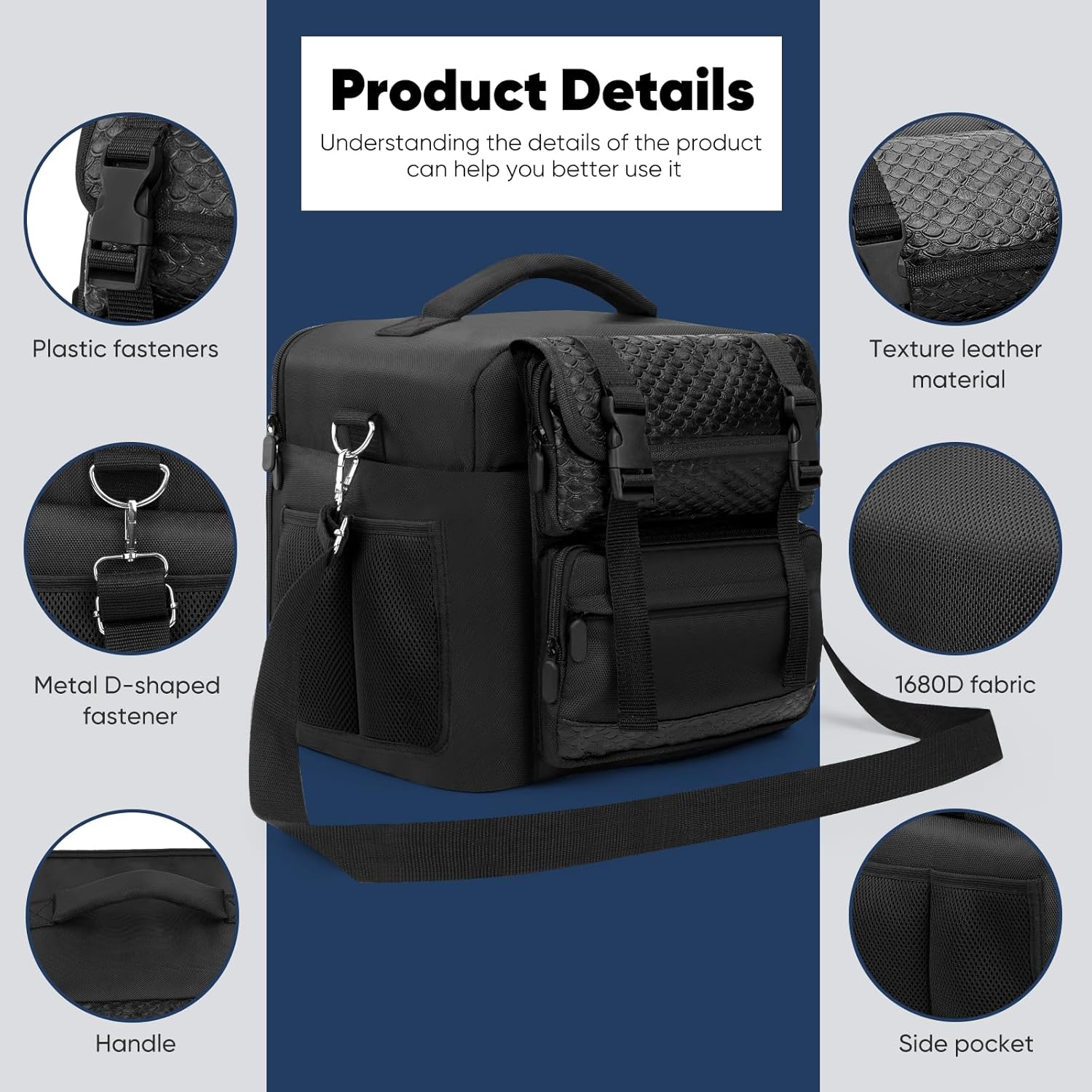 RPG Game Accessories Organizer Bag for D&D Game. Tabletop Game Storage Case for DND miniatures, DM's Guide, Player's Handbook,DM screen,Grid Mat,Dice,Token & More.